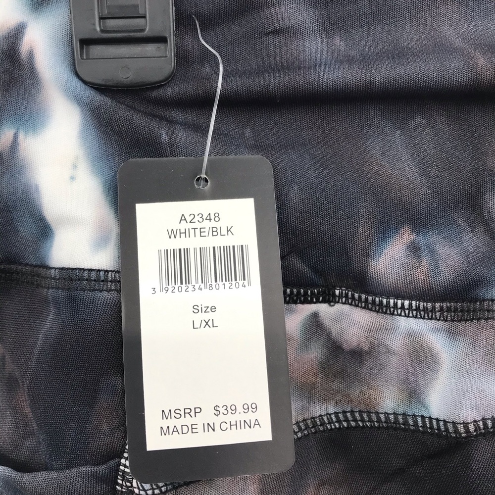🆕Jogger Legging & Jacket Set w/Pockets Lounger Black & White Tie Dye - Picture 9 of 16